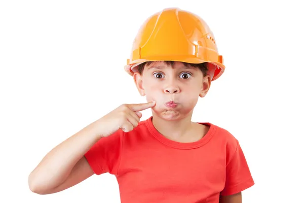 Niña en un casco protector —  Fotos de Stock