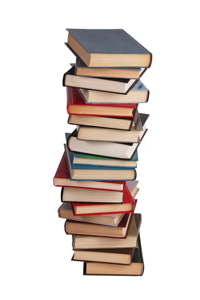 High stack of different books — Stock Photo, Image