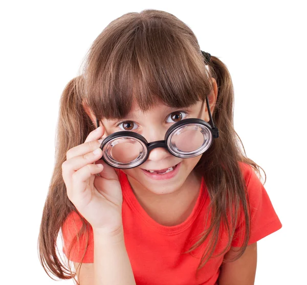 Κορίτσι με στρογγυλά γυαλιά — Φωτογραφία Αρχείου