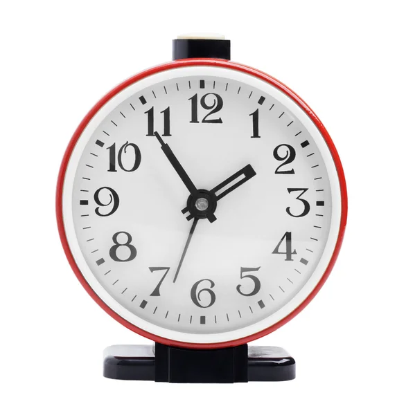 Reloj despertador redondo rojo — Foto de Stock