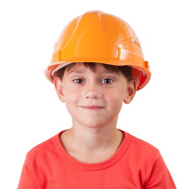 Bina kask içinde tatlı bir kız