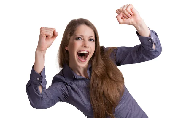 Young girl violently expresses his emotions — Stock Photo, Image