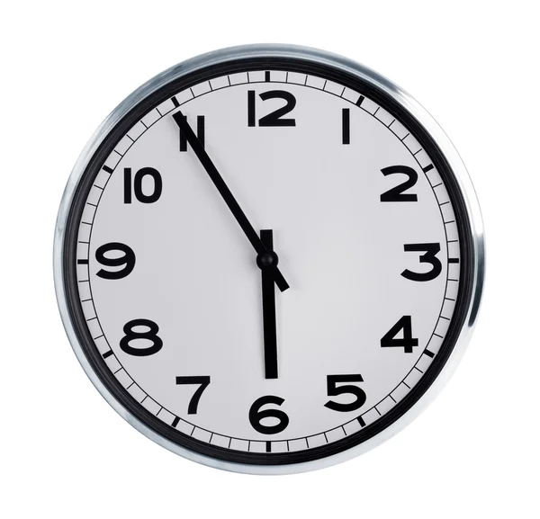 Five to six on the large wall clock — Stock Photo, Image