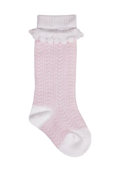 Knitted sock pink — Stock Photo, Image