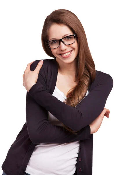 Joven chica bonita en gafas con estilo —  Fotos de Stock