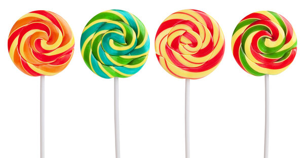 Several multi-colored candies