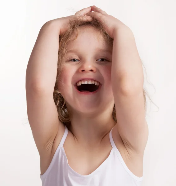 Menina feliz alegre pequena — Fotografia de Stock