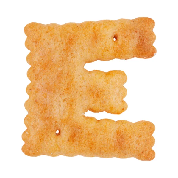 Leckere Plätzchen in Form des Buchstabens "e" — Stockfoto