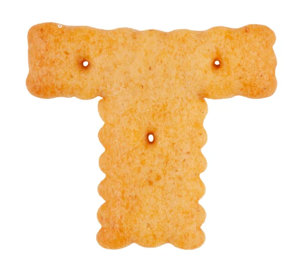 Печенье в форме буквы "t " — стоковое фото