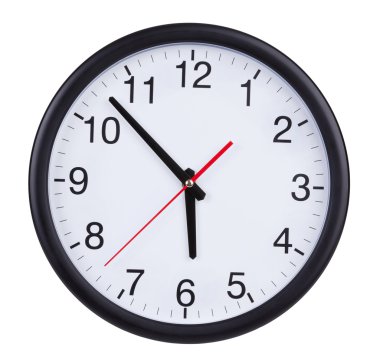 Large clock shows five to six clipart