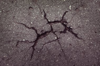 Asphalt with cracks on the surface clipart