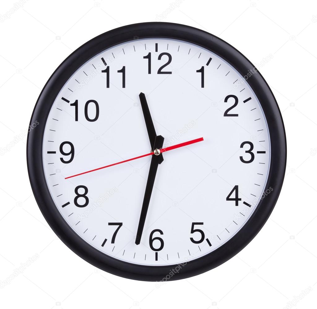 Half past eleven on a clock face