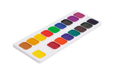 Sulu Boya renkli boya ile plastik kutu