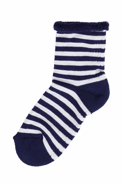 Dunkelblaue Stricksocken — Stockfoto