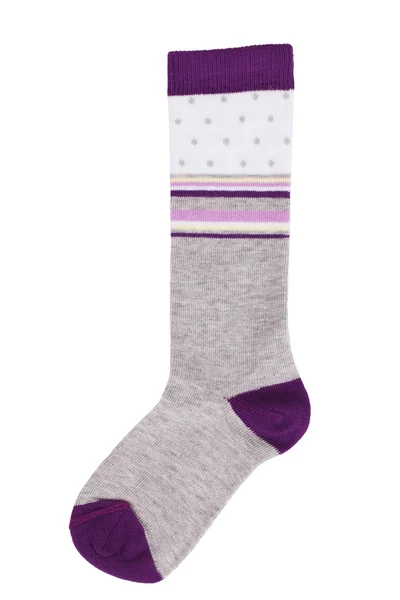 Long sock gray and purple — Stock Photo, Image