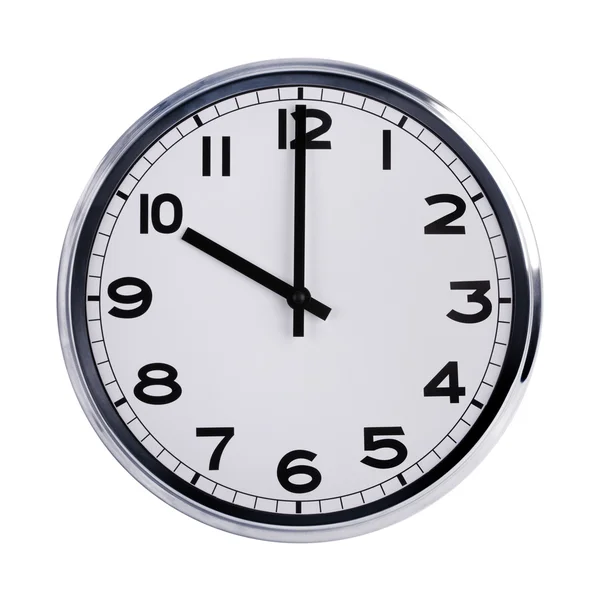 Round office clock shows ten o'clock — Stock Photo, Image