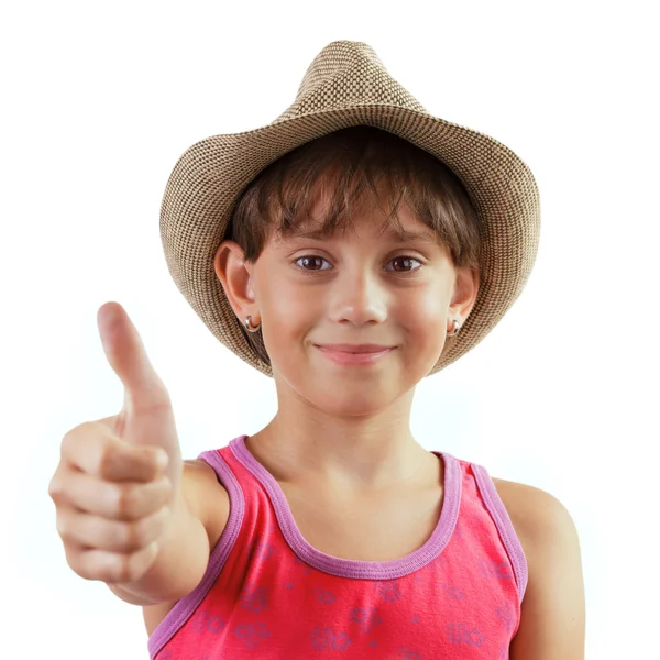 Mädchen zeigt, dass alles in Ordnung ist — Stockfoto