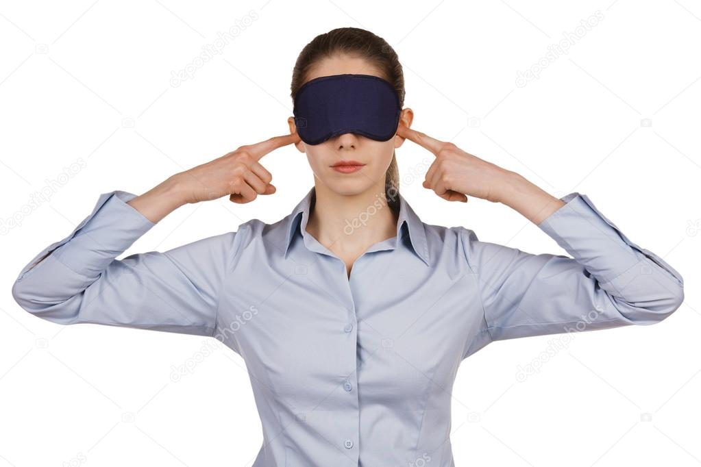 Young woman with a blindfold
