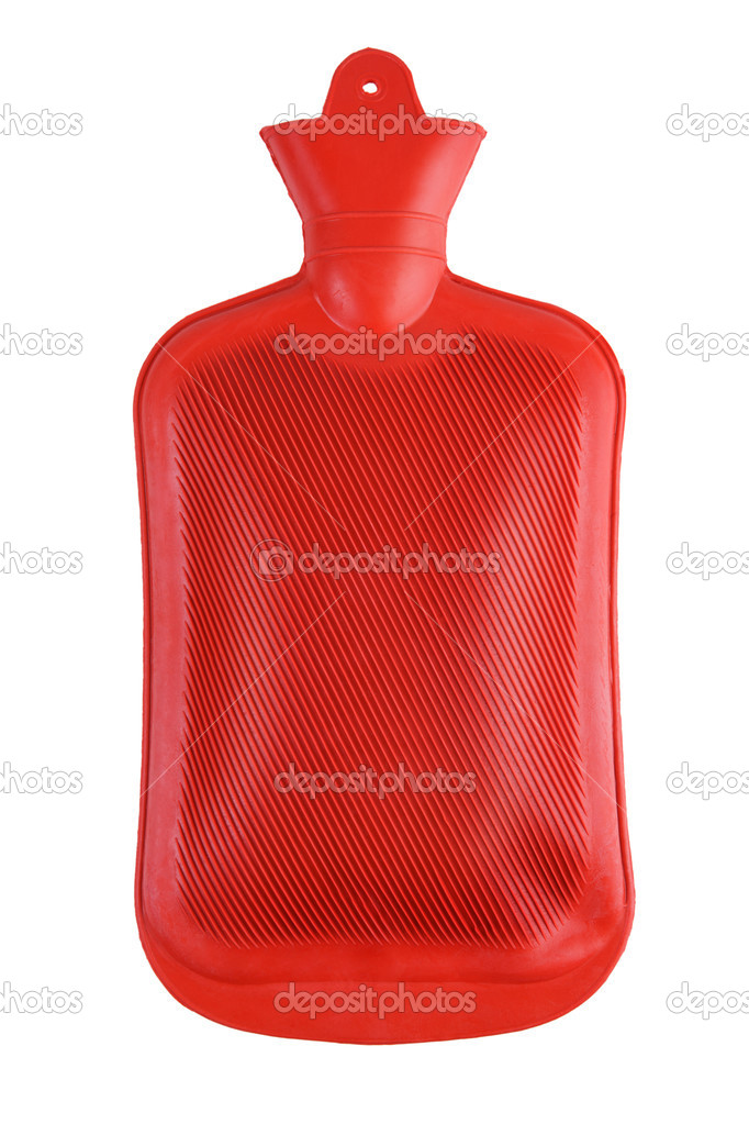 Red rubber hotty on white background