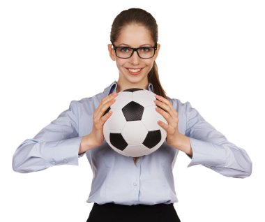 Futbol topu ile güzel kız