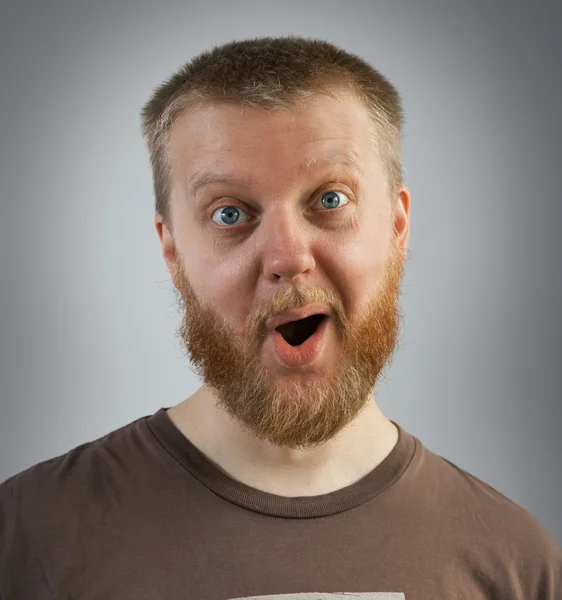 Man with an expression of surprise on his face — Stock Photo, Image