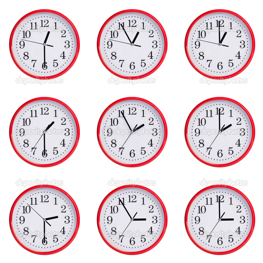 Clock shows the time from one hour to three — Stock Photo © Dimedrol68