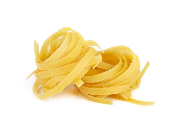 Due Palline Lunghi Spaghetti Italiani Piatto Bianco — Foto Stock