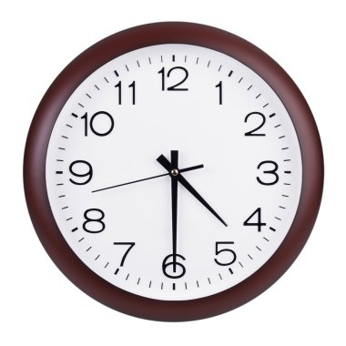 Half of the fifth on a round clock clipart