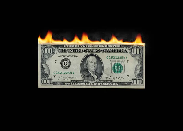 Brandende Dollar Advertentie Afbeelding — Stockfoto
