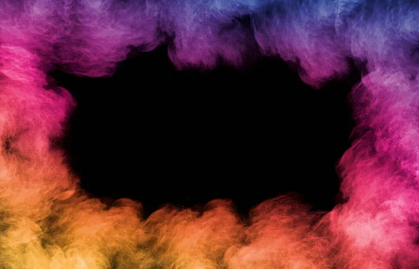 Colorful Fog Smoke Cloud Black Background — Stock Photo, Image