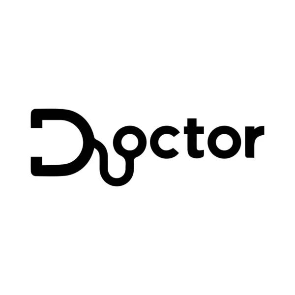 医師のレタリングとロゴデザイン — ストックベクタ