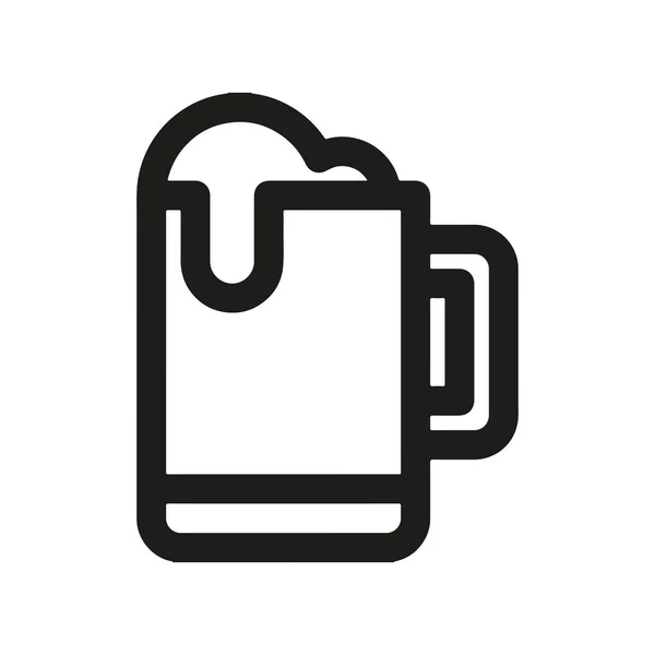 ビールのアイコンと泡立つビールのイメージ — ストックベクタ