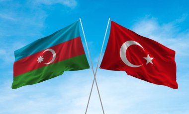 Azerbaycan ve Türkiye Bayrağı