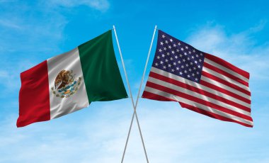 Meksika ve Amerika bayrağı