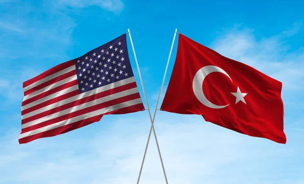 Amerikan Türk Bayrağı — Stok fotoğraf