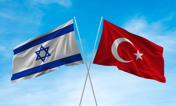 Bendera Israel Dan Turki — Stok Foto