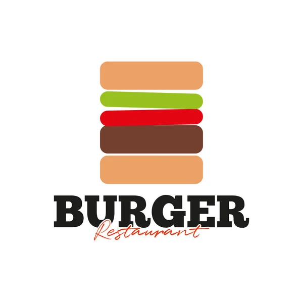 Hamburger Restaurant Logo Draft Template —  Vetores de Stock
