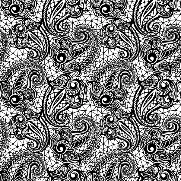 Modèle de dentelle sans couture Paisley — Image vectorielle