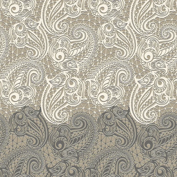 Patrón de encaje sin costura Paisley — Vector de stock