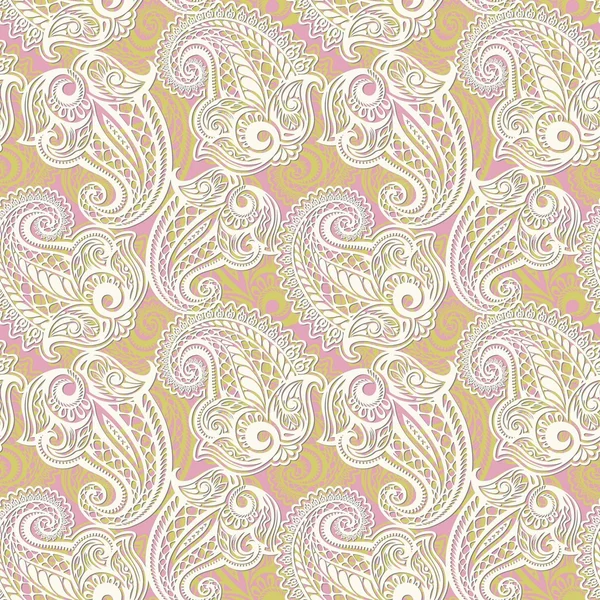 Modèle de dentelle sans couture Paisley — Image vectorielle