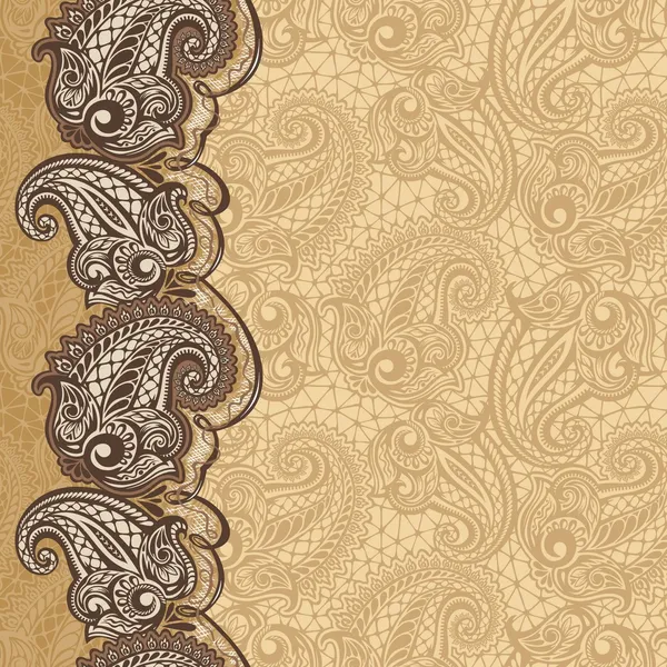 Patrón de encaje sin costura Paisley — Vector de stock