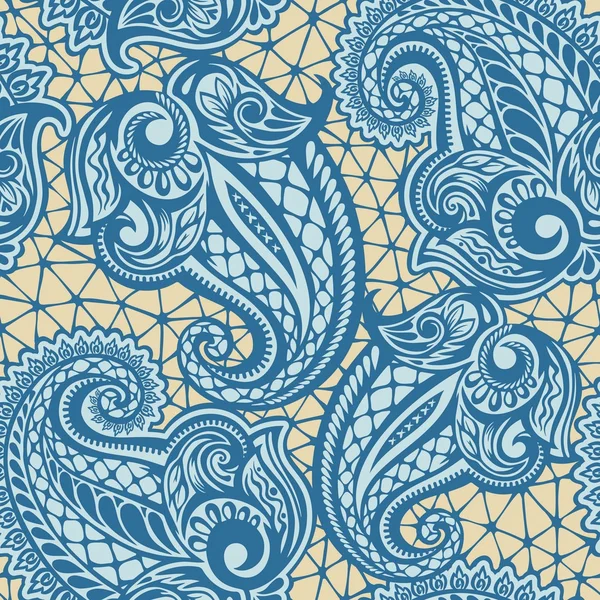 Paisley seamless lace pattern — Stock Vector