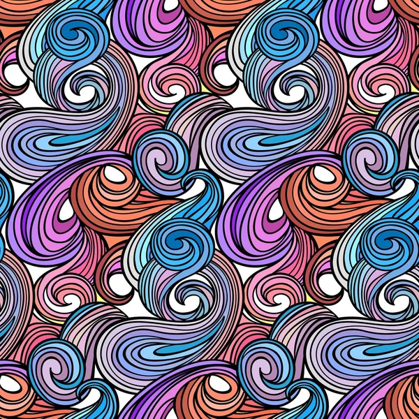 Seamless abstract curly wave pattern — Stock Vector