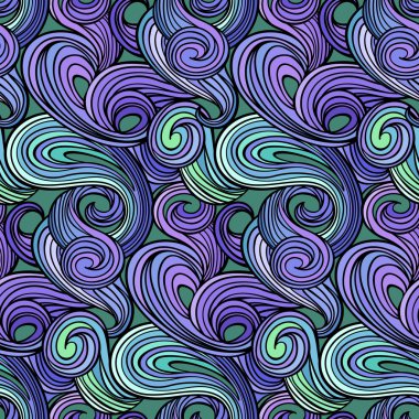 Dikişsiz soyut kıvırcık dalga deseni