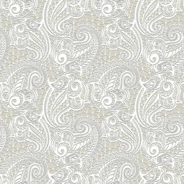 Modèle de dentelle sans couture Paisley — Image vectorielle