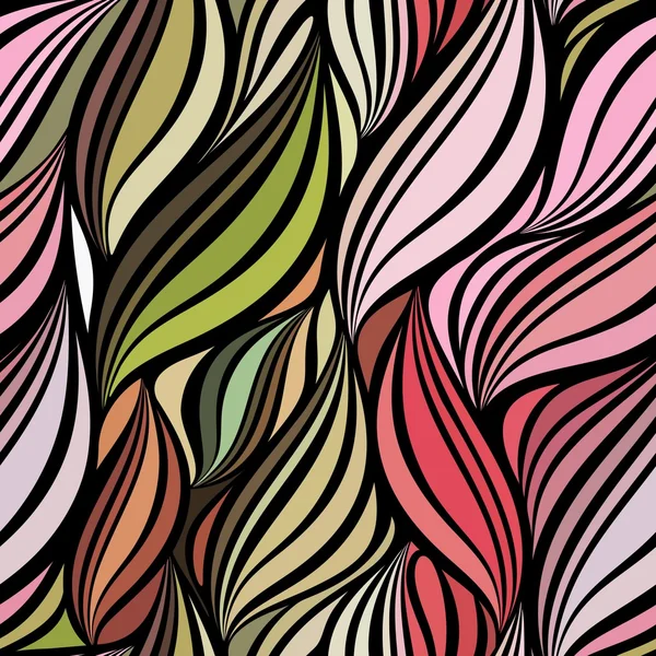 シームレスな抽象的な巻き毛の波パターン — ストックベクタ