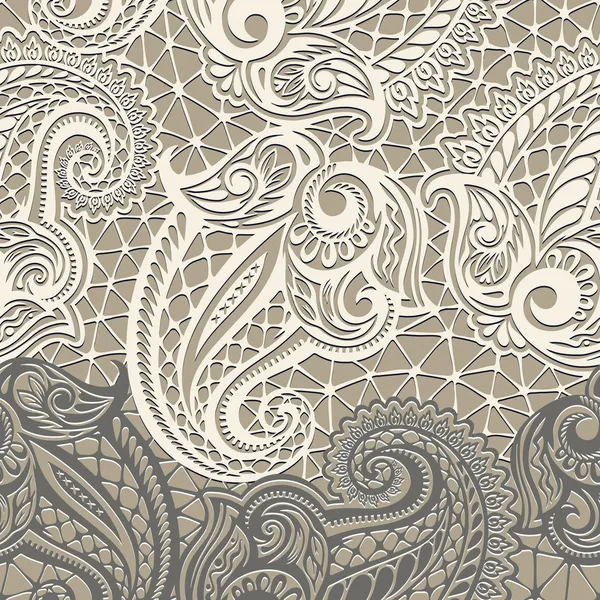 Paisley modello di pizzo senza cuciture — Vettoriale Stock