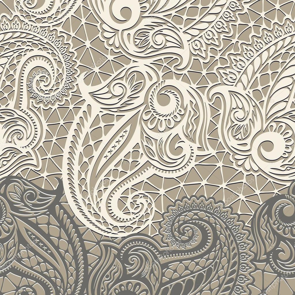 Paisley seamless lace pattern