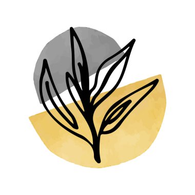 Çizgi sanatı dekorasyon tasarımı için asgari soyut organik şekiller. Modern moda arkaplan. 