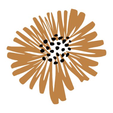 Boho el, çiçeğin minimalist soyut sanat arka planını çiz. Modern Bohem illüstrasyonu